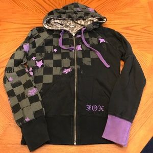 Fox Racing Reversible Hoodie Sweatshirt Black S